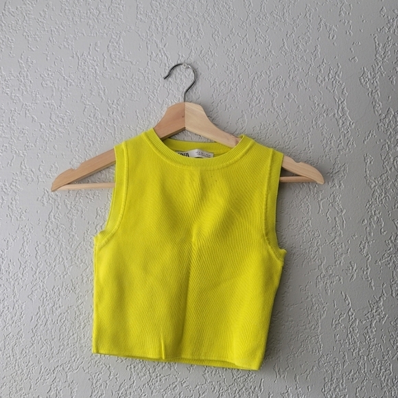 Zara Tops - Vibrant Yellow Sleeveless Top